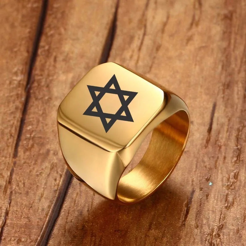 Men Pinky Signet Ring  Star of David Male Jewelry