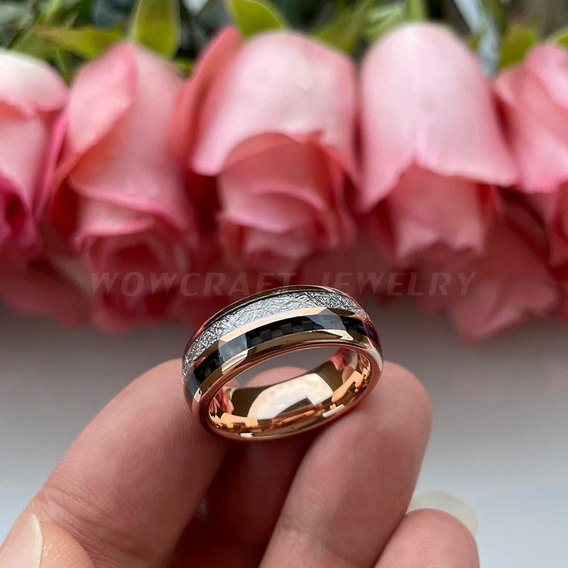 Rose Gold Mens Womens Ring  Engagement New Jewelry Comfort Fit