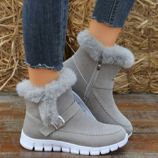 Winter Women Fur Warm Chelsea Snow Boots Casual Shoes