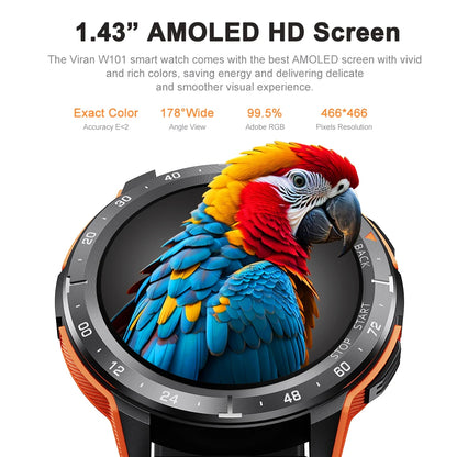 Smart  Watch Waterproof 1AMT 1.43''AMOLED Bluetooth Call Intelligent Watch