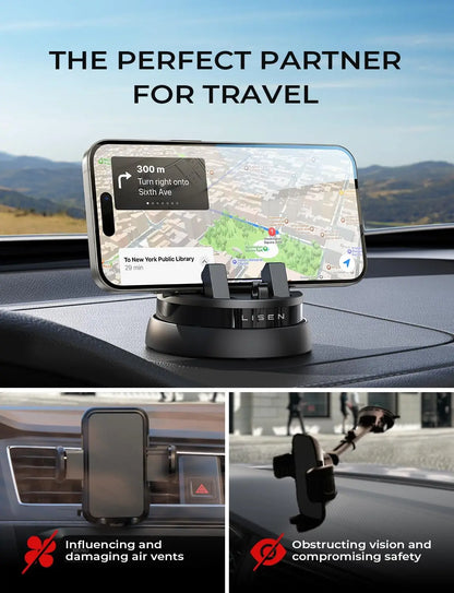 Dashboard,360° Rotatable Cell Phone Holder For iphone15 Pro