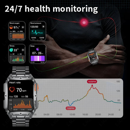 Screen Smart Watch With Led Lighting Health Monitor Smartwatch For Android IOS