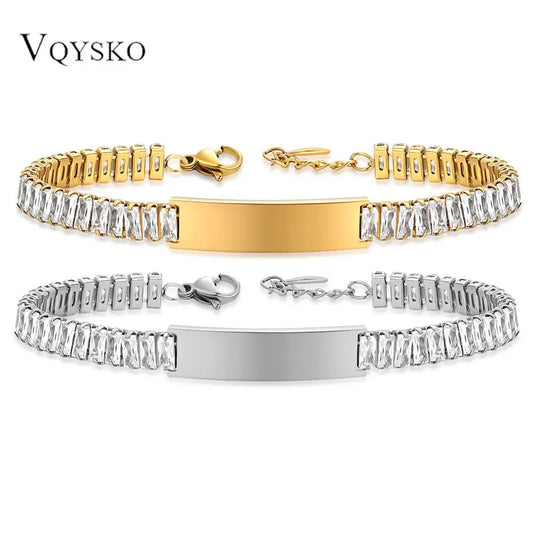 Logo Couple Set Zircon Bracelet for Women Jewelry Accessories